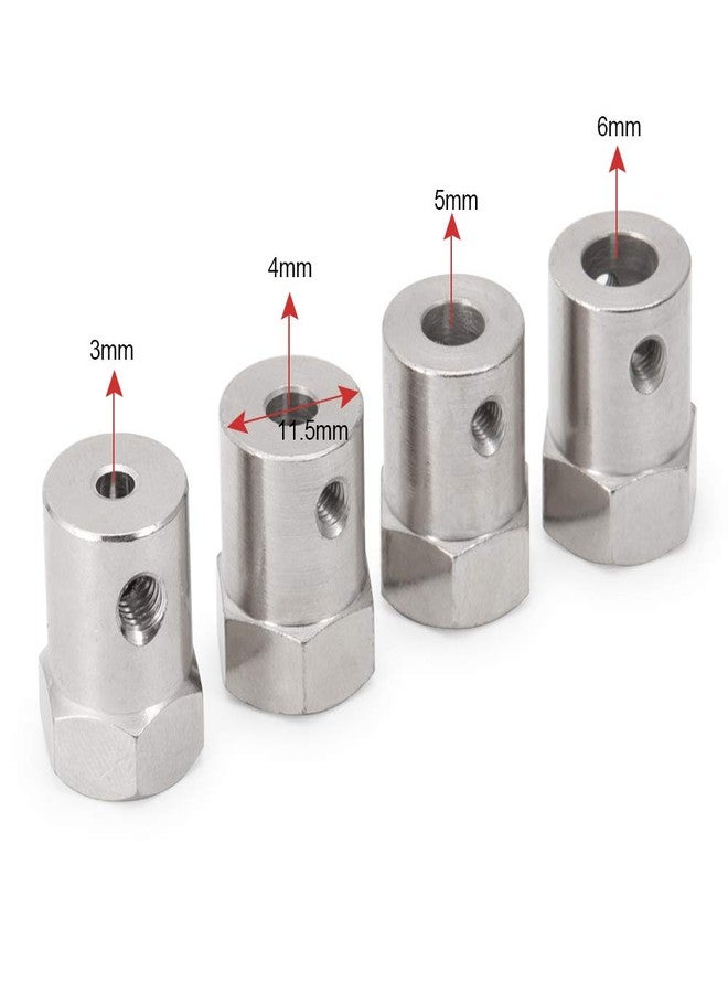 MORFUM 4PCS Hex Coupler 3mm/4mm/5mm/6mm Bore Motor Hex Stainless Steel Shaft Coupling Flexible Connector for RC Car Wheels Tires Shaft Motor (6mm) - Image 5